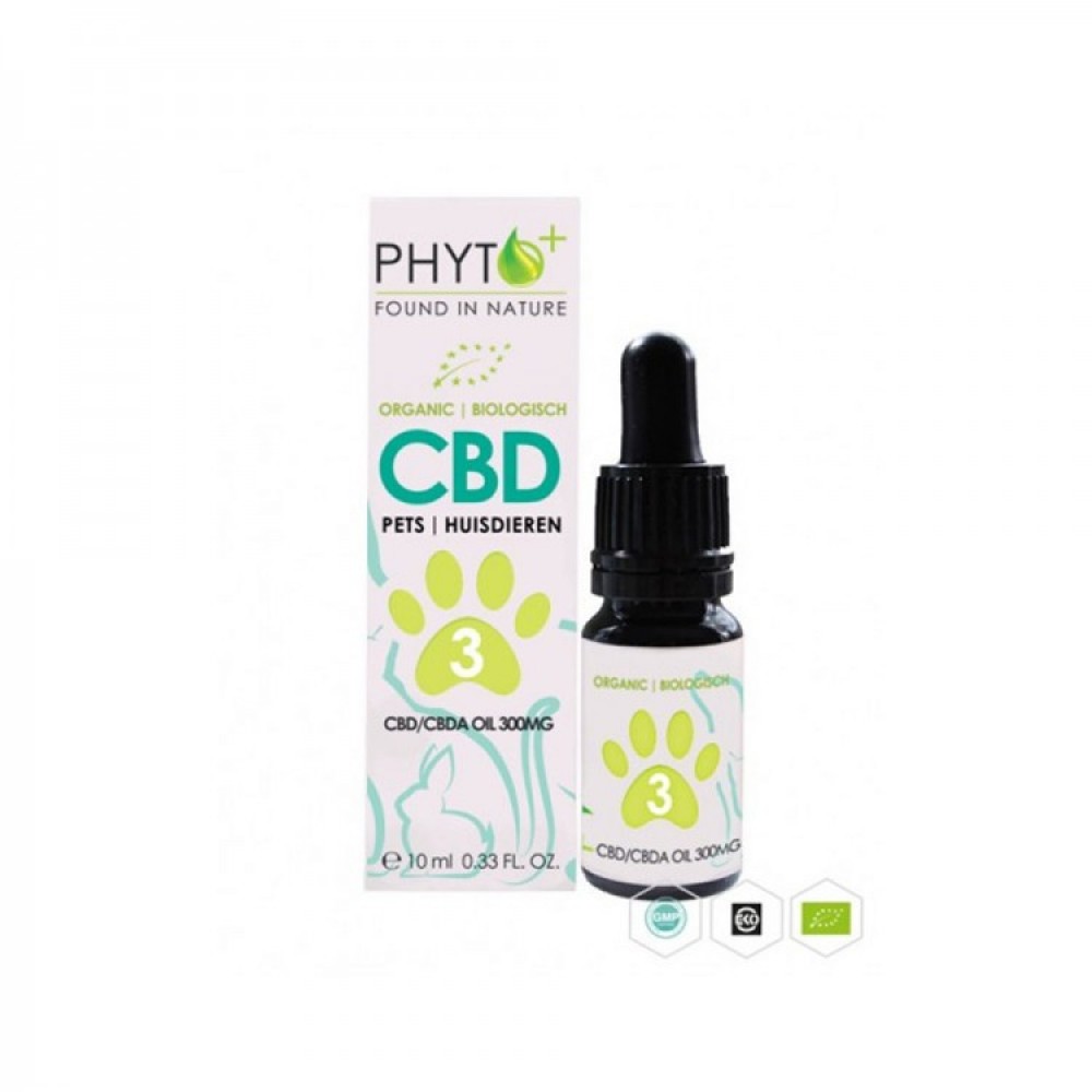 Phyto+ CBD Oil έλαιο κανναβιδιόλης CBD για σκύλους και γάτες 3% 300mg 10 ml