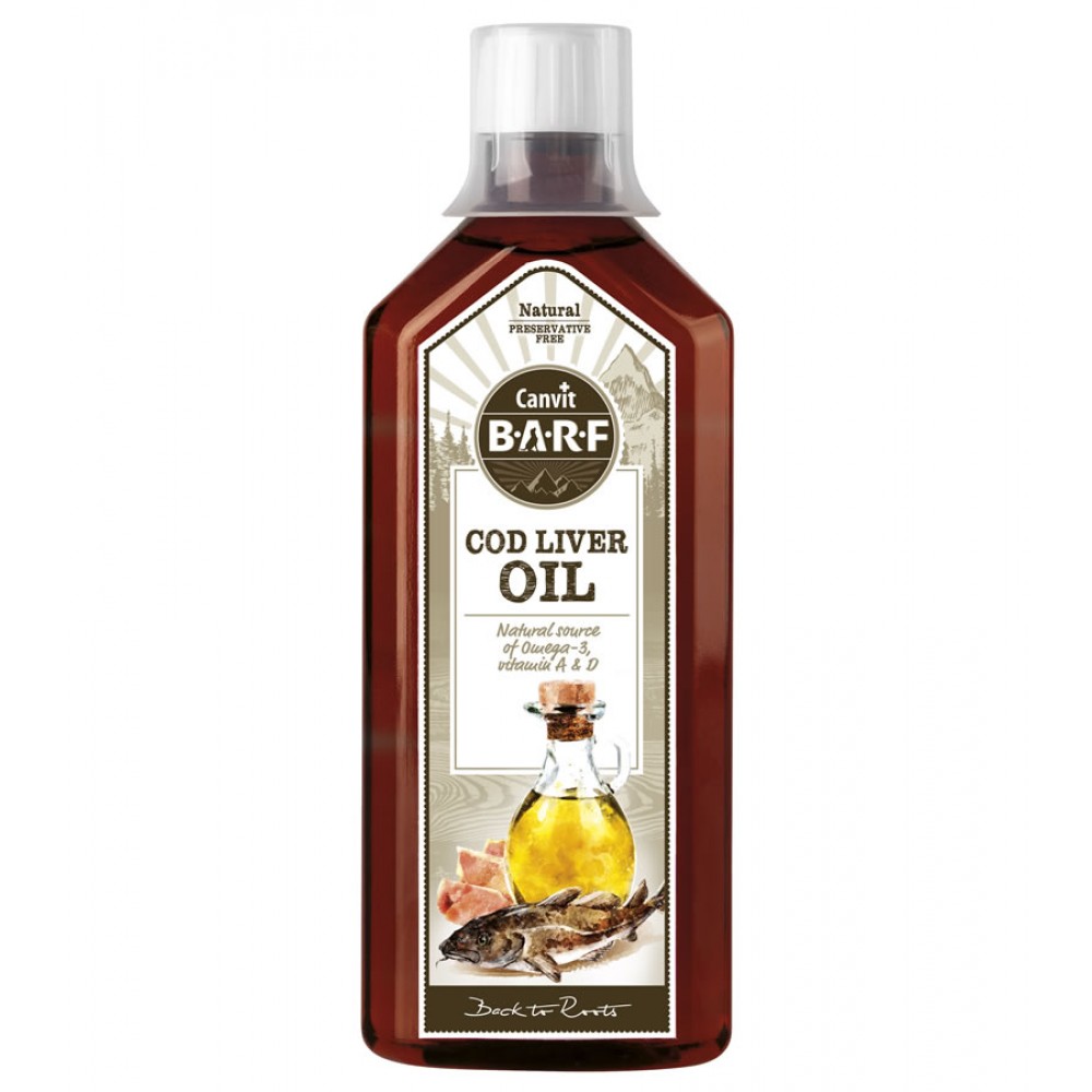 Canvit Barf Cod Liver Oil συμπλήρωμα με Ω-3, βιτ. Α,D από έλαιο συκ. βακαλάου 500 ml