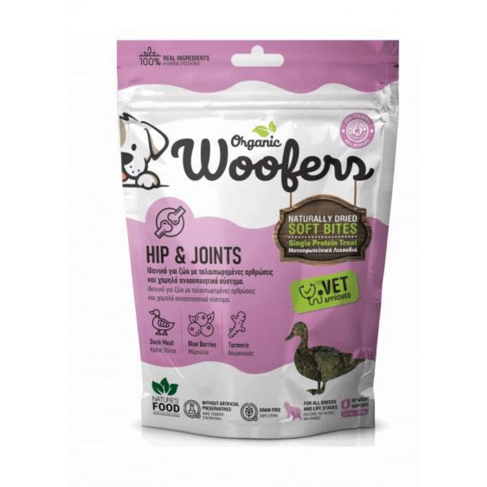 Nature's Food Organic Woofers Hip & Joints Duck 100 gr.