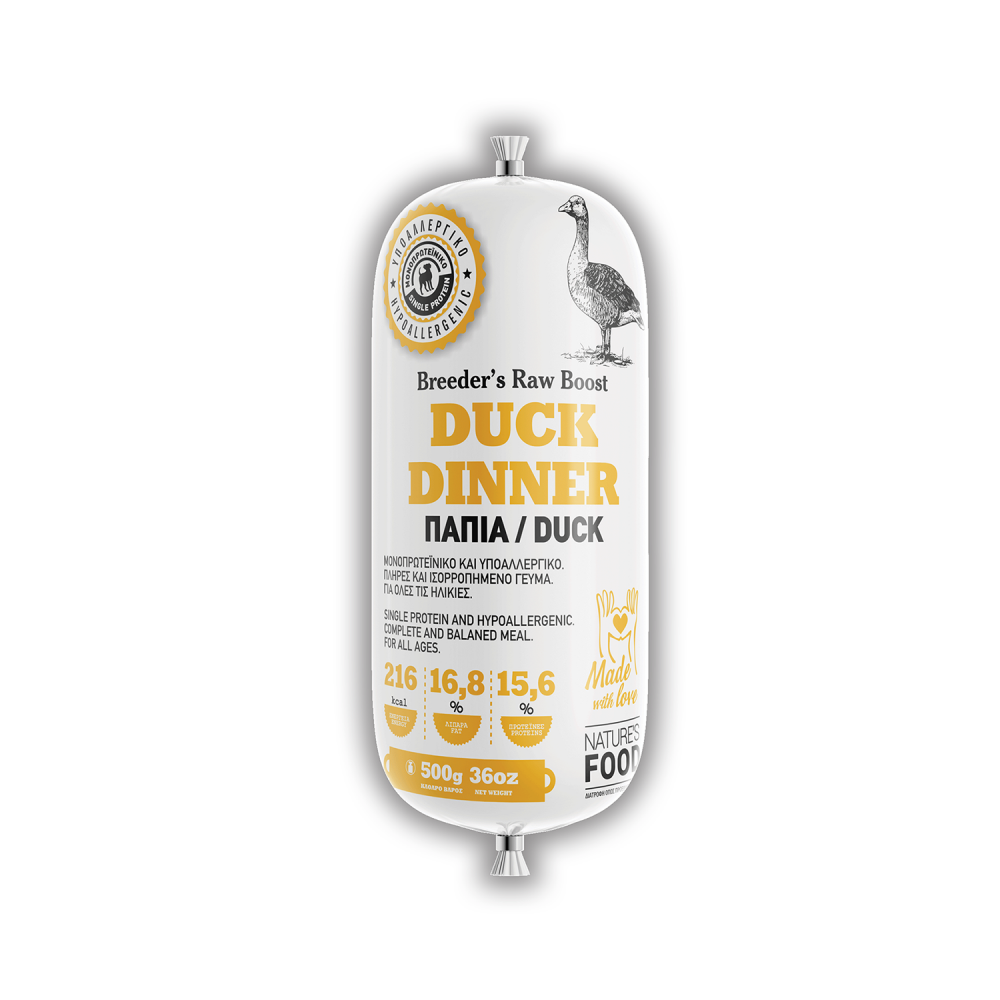Nature's Food Duck Dinner (κυλινδρική σακούλα) 500 γρ.